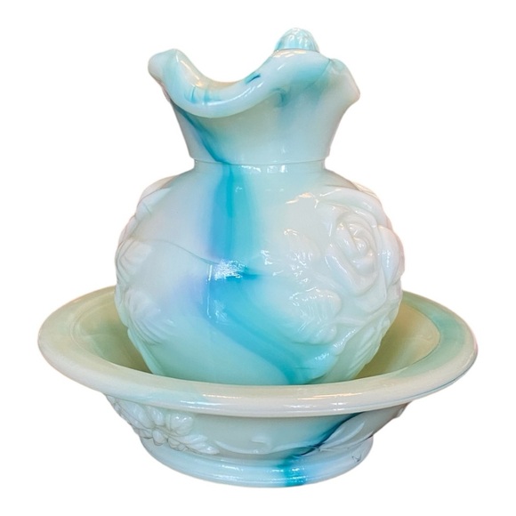 Vintage 1970 Avon Jadeite Milk Glass 2 piece bath set. Collectors item - Picture 2 of 8